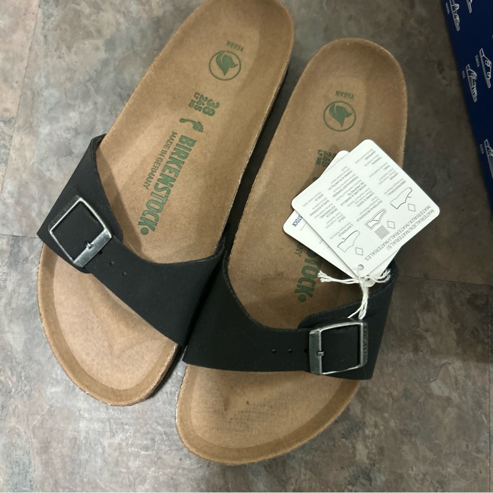 Birkenstock MADRID Black Single Buckle Sandals Size 7-7.5 EU Size 38
